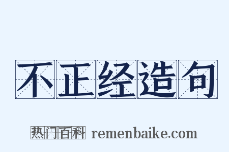 不正经造句是什么意思的图片